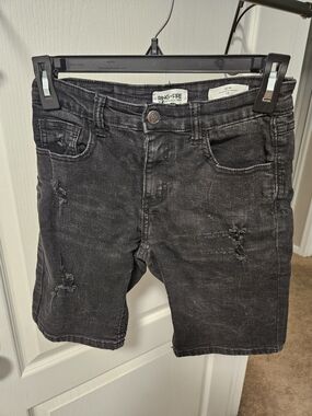 Ring of Fire Boys Black Distressed Denim Shorts